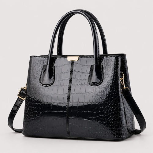 Cecília - Bolsa Tote em Couro Croco com Elegância Sofisticada