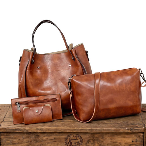 Antonella - Kit Elegante de Bolsas em Couro para Todas as Ocasiões Com 4 Peças