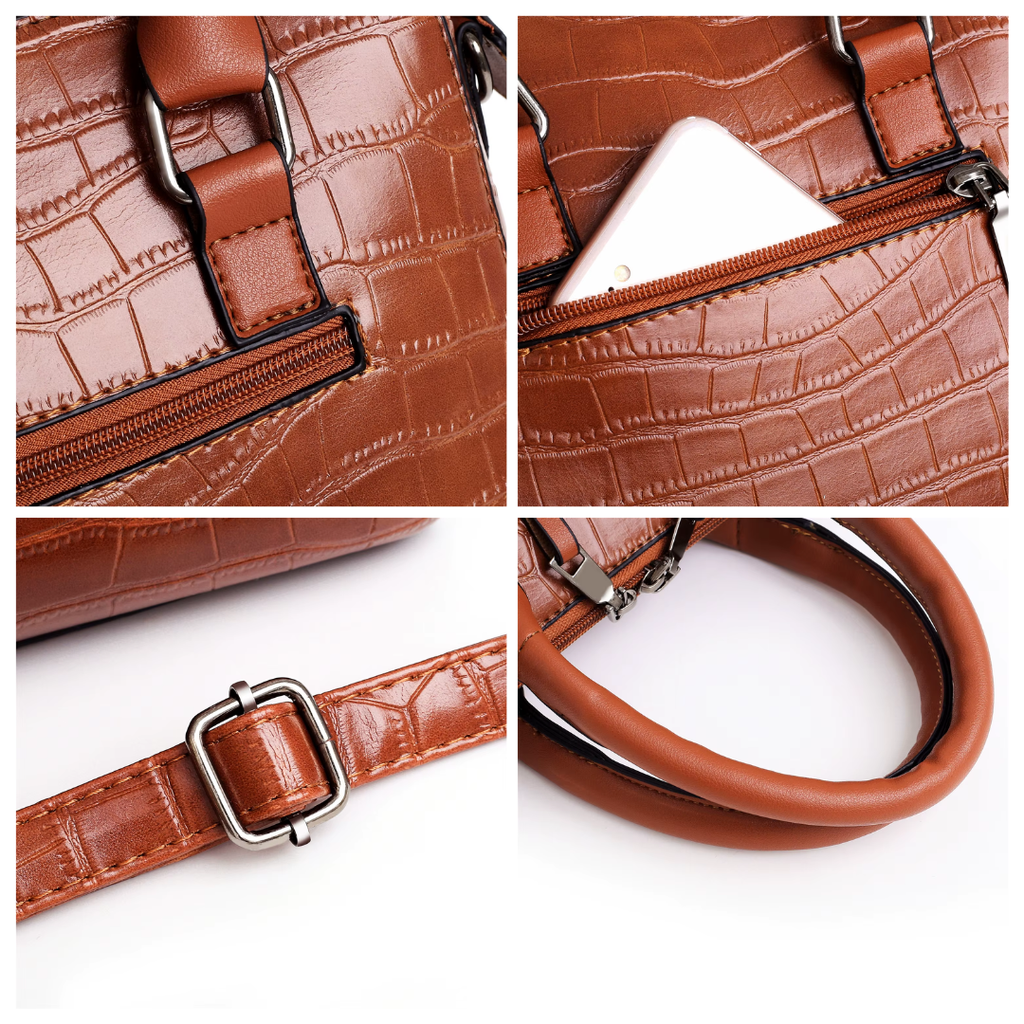 Valentina - Kit Elegante de Bolsas em Couro para Todas as Ocasiões Com 4 Peças