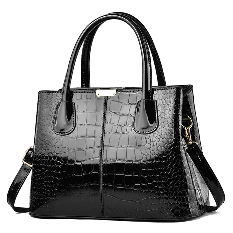 Cecília - Bolsa Tote em Couro Croco com Elegância Sofisticada