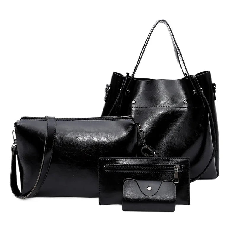 Antonella - Kit Elegante de Bolsas em Couro para Todas as Ocasiões Com 4 Peças
