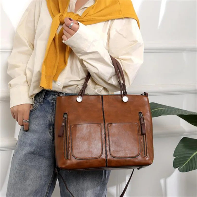 Siena - Bolsa Tote em Couro com Estilo Clássico Urbano