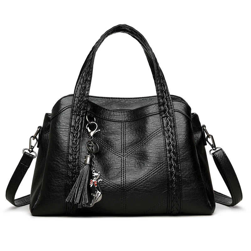 Giovanna - Bolsa em Couro com Alças Trançadas e Elegância Artesanal
