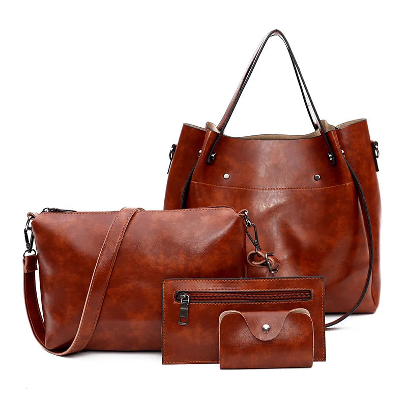Antonella - Kit Elegante de Bolsas em Couro para Todas as Ocasiões Com 4 Peças