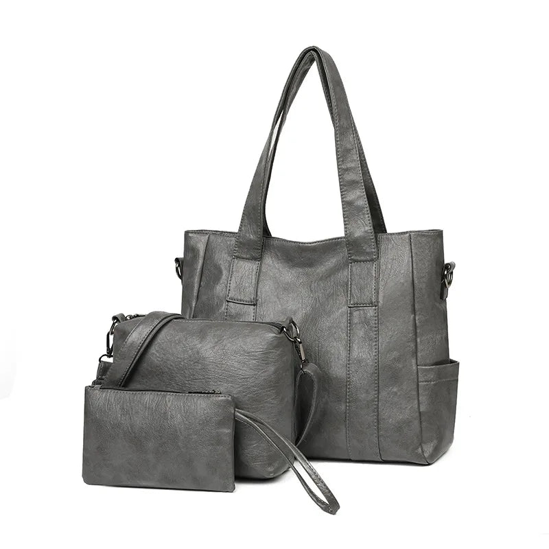 Antonia - Conjunto de Bolsas em Couro Com Elegância Atemporal 3 Peças
