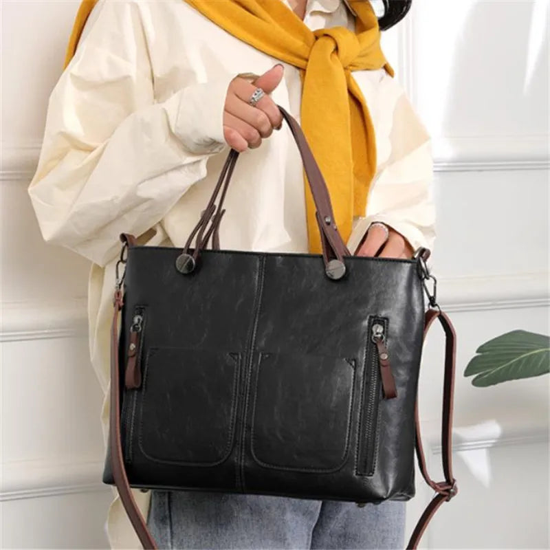 Siena - Bolsa Tote em Couro com Estilo Clássico Urbano