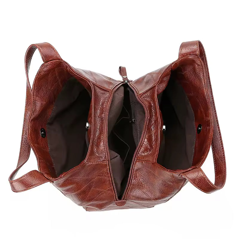 Aurora - Bolsa Hobo Premium em Couro Vintage Sofisticado