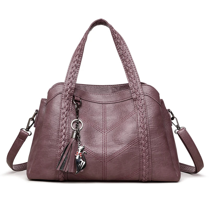 Giovanna - Bolsa em Couro com Alças Trançadas e Elegância Artesanal