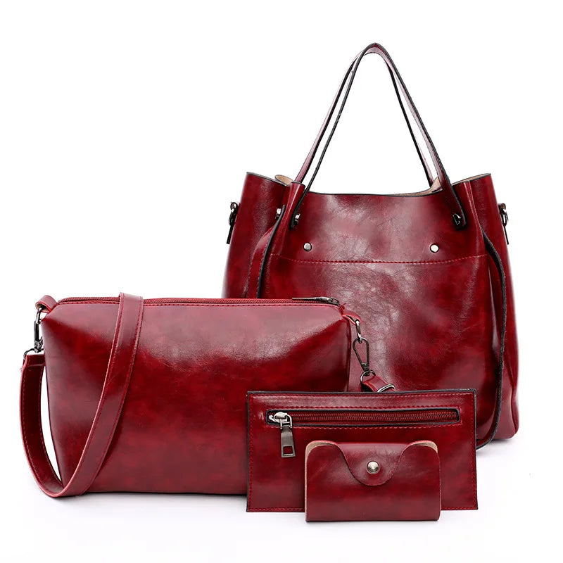 Antonella - Kit Elegante de Bolsas em Couro para Todas as Ocasiões Com 4 Peças