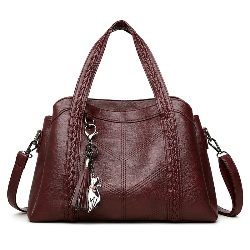 Giovanna - Bolsa em Couro com Alças Trançadas e Elegância Artesanal