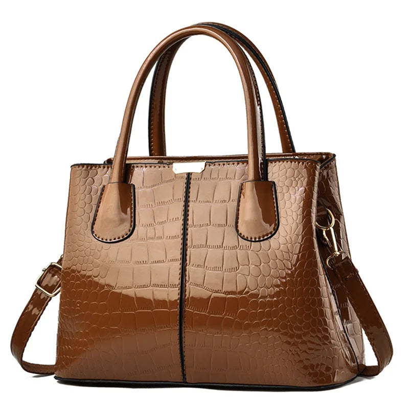 Cecília - Bolsa Tote em Couro Croco com Elegância Sofisticada