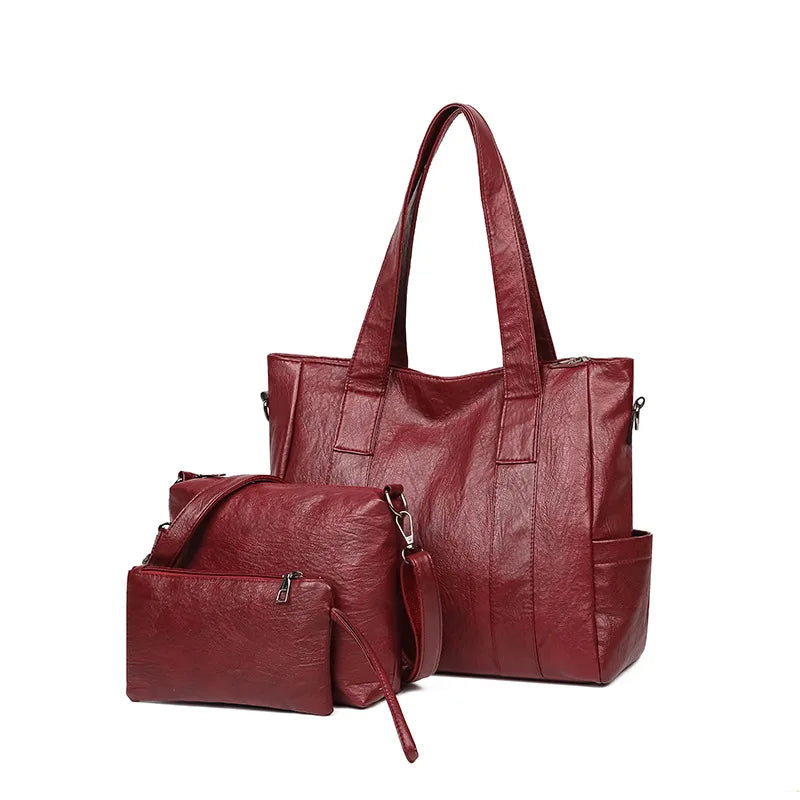 Antonia - Conjunto de Bolsas em Couro Com Elegância Atemporal 3 Peças