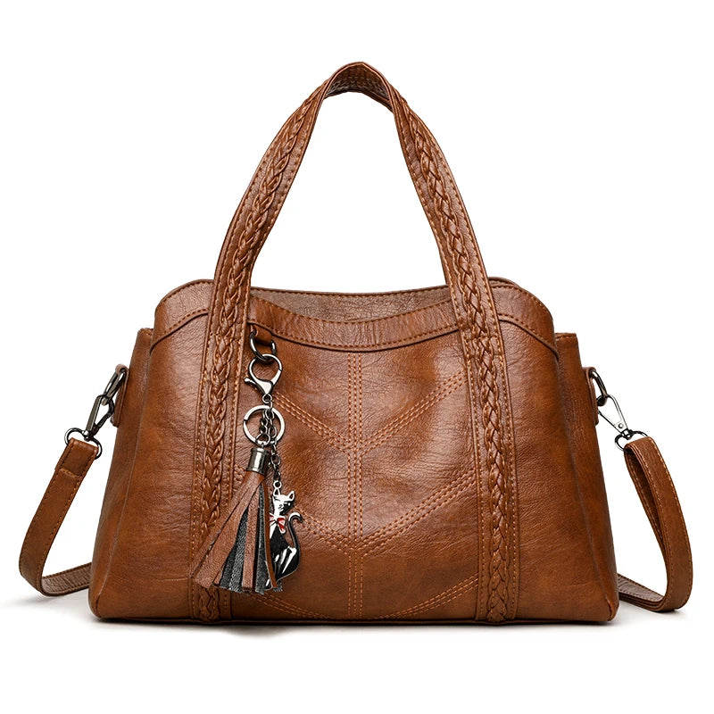 Giovanna - Bolsa em Couro com Alças Trançadas e Elegância Artesanal