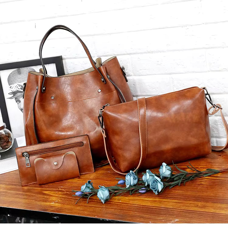 Antonella - Kit Elegante de Bolsas em Couro para Todas as Ocasiões Com 4 Peças
