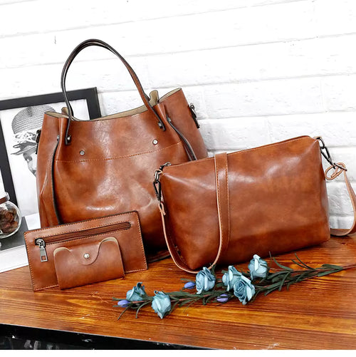 Antonella - Kit Elegante de Bolsas em Couro para Todas as Ocasiões Com 4 Peças