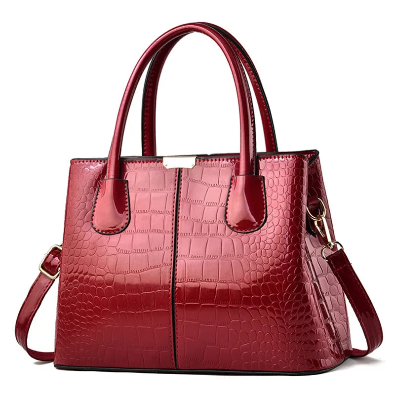 Cecília - Bolsa Tote em Couro Croco com Elegância Sofisticada