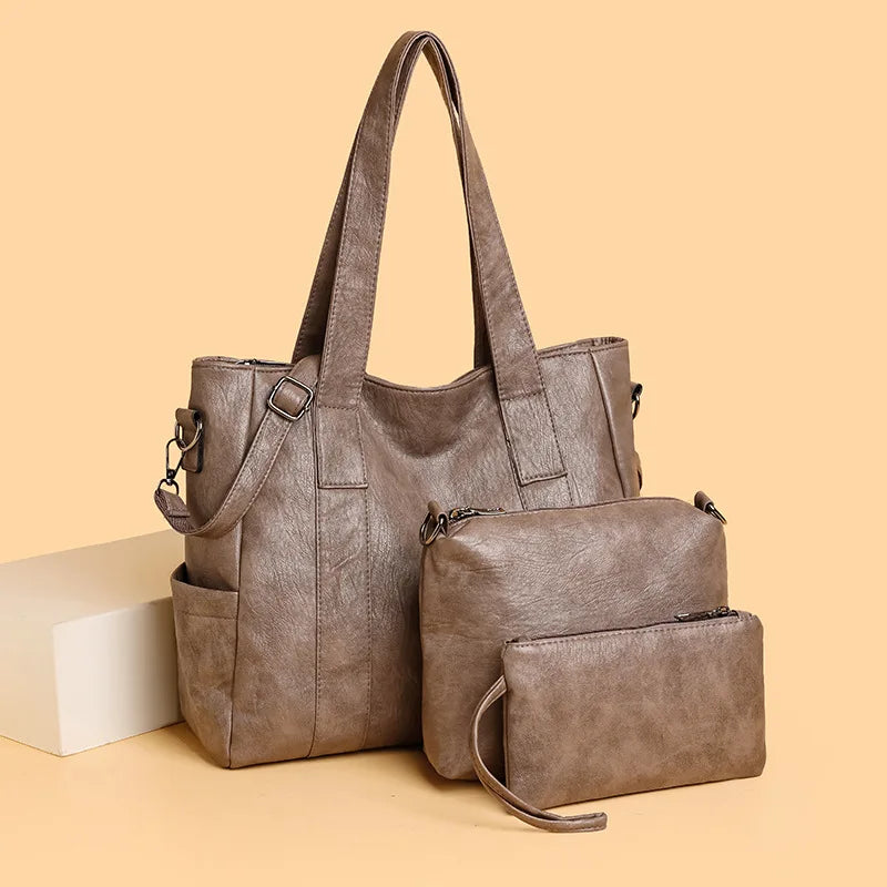 Antonia - Conjunto de Bolsas em Couro Com Elegância Atemporal 3 Peças