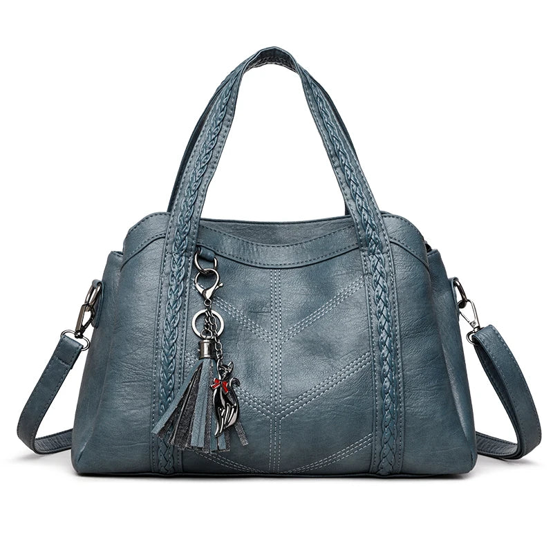 Giovanna - Bolsa em Couro com Alças Trançadas e Elegância Artesanal