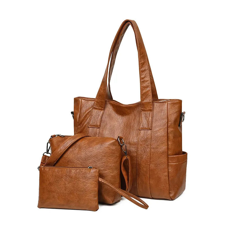 Antonia - Conjunto de Bolsas em Couro Com Elegância Atemporal 3 Peças