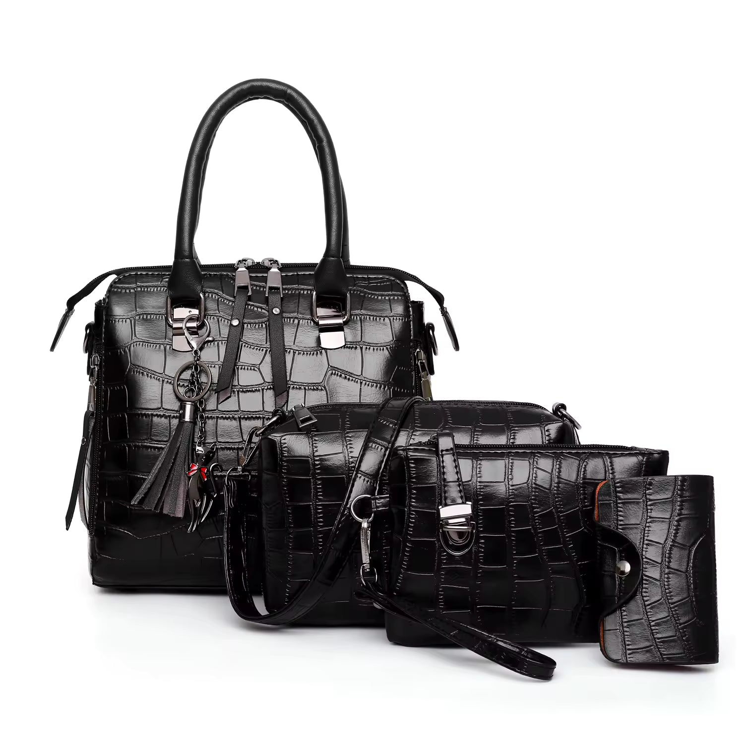 Valentina - Kit Elegante de Bolsas em Couro para Todas as Ocasiões Com 4 Peças
