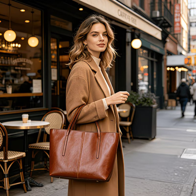 Helena - Bolsa Tote em Couro com Elegância Atemporal